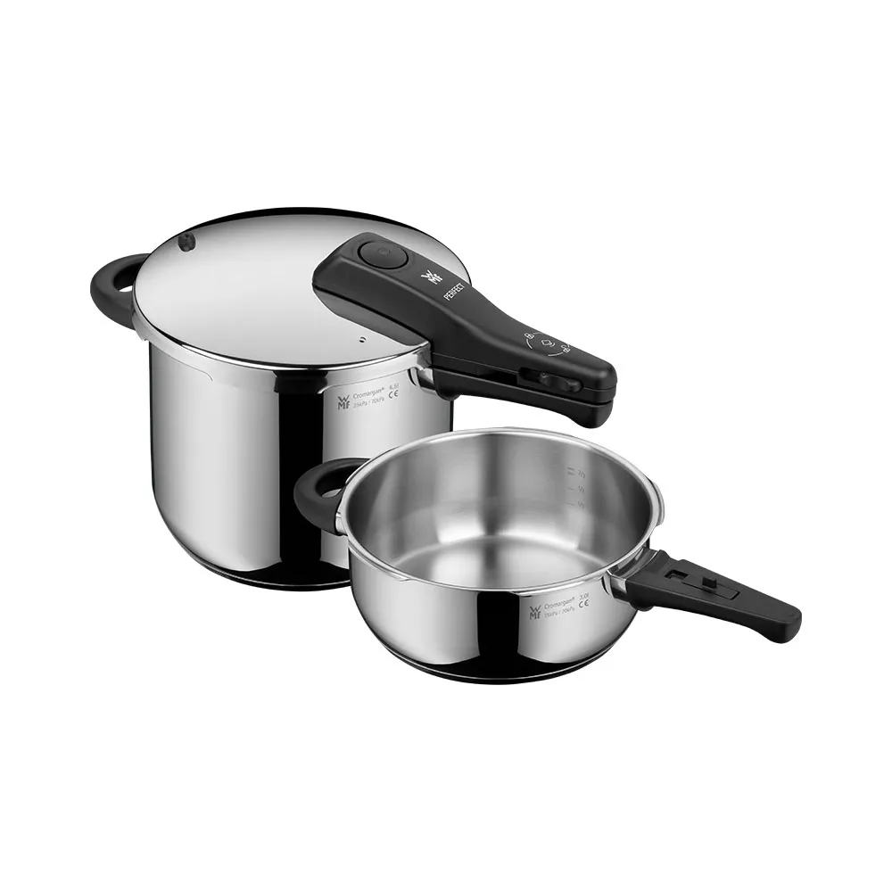 【WMF】法國製 Perfect V3 快力鍋二件組 22cm (3+6.5L) IH爐/電磁爐適用