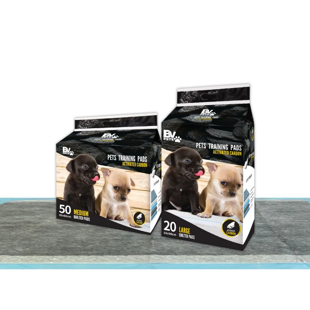 【美國BV Pets】強效吸水除臭 竹炭寵物尿布墊-4包(寵物尿墊/尿布/尿片/犬貓適用)