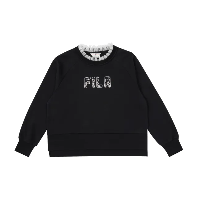 【FILA】女長袖圓領T恤-黑色 5TEA-5452-BK