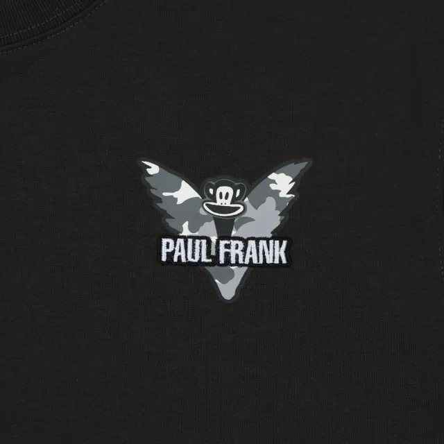 【Paul Frank 大嘴猴】官方直營  Vivian徐若瑄聯名款 〜 黒い魂鬪志 迷彩愛心短版T恤 黑色