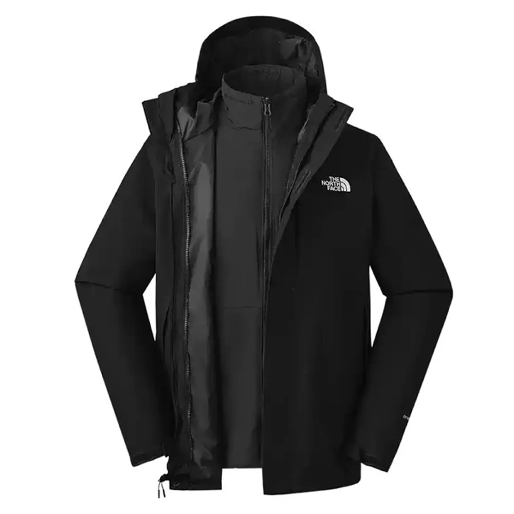 【The North Face】男 3效能 防水透氣防風耐磨連帽二件式外套_亞洲版型/夾克(81RN-4H0 宇宙黑)