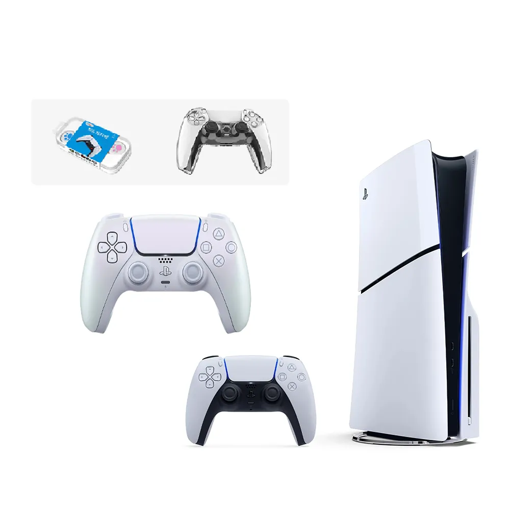 【SONY 索尼】PS5 SLIM 2118光碟版+《原廠手把套組 珍珠白》(CFI-2118A01)