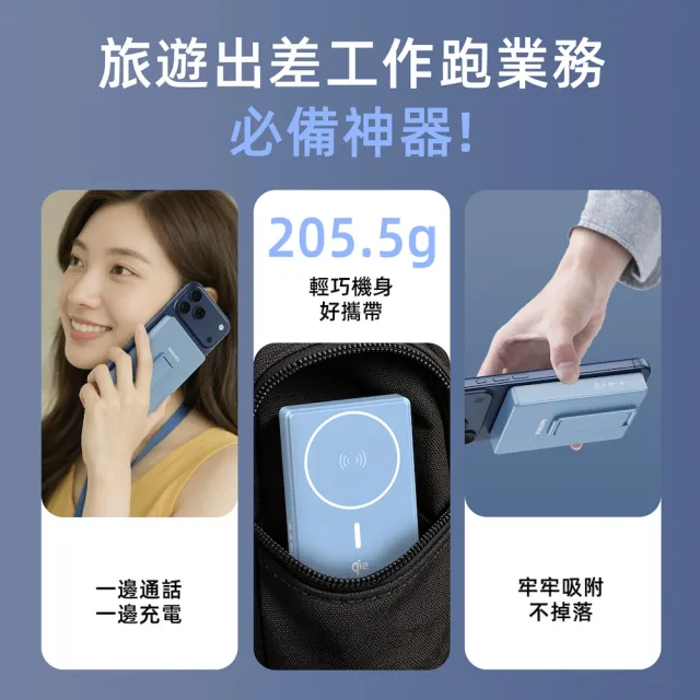 【Philips 飛利浦】新色上市!DLP2719Q Qi2 10000mAh 立架式磁吸無線快充行動電源(MagSafe/_36Wh_具Wh標示)#
