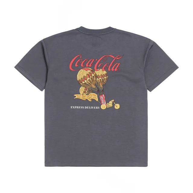 【Daniel Wong】Coca Cola 可口可樂聯名款 中性 熱氣球印花 太空棉短袖上衣(深灰)