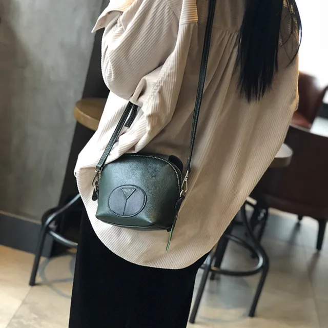 【巴黎精品】現貨+預購 真牛皮貝殼包側背包真皮革單肩背包(可愛小熊斜背女包包3款t1a1mk21 C)