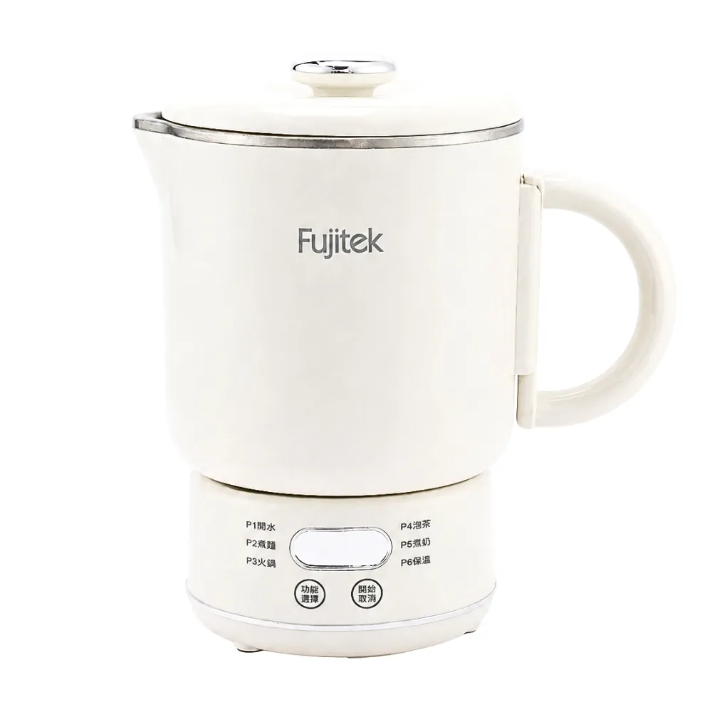 【Fujitek 富士電通】鈦瓷鍋國際電壓旅行折疊鍋雙電壓鍋FTP-MP650(快煮壺/電茶壺/電火鍋/美食鍋/泡麵鍋)