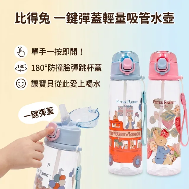 【PETER RABBIT 比得兔】Peter Rabbit 比得兔|童趣漫遊 Tritan 兒童水壺|輕量吸管水壺 650ml-2款可選