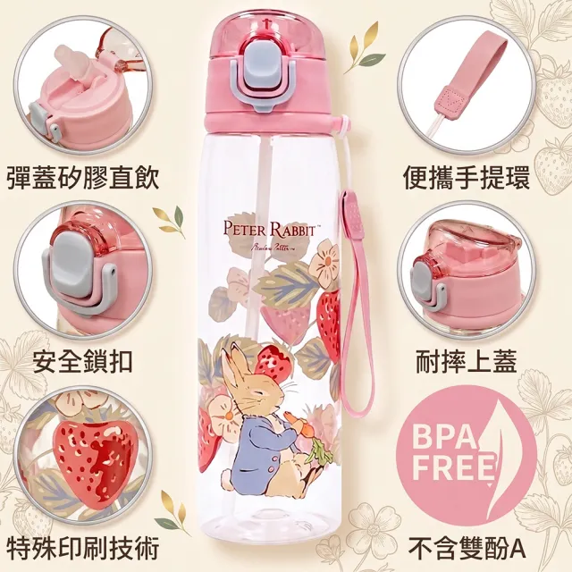 【PETER RABBIT 比得兔】Peter Rabbit 比得兔|童趣漫遊 Tritan 兒童水壺|輕量吸管水壺 650ml-2款可選
