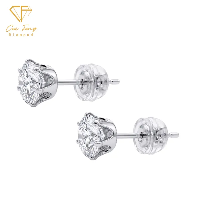 【CF Diamond】耳環 莫桑鑽《永恆之星》一對共2克拉 新品 (一克拉 耳釘 耳針 耳飾 生日禮物)