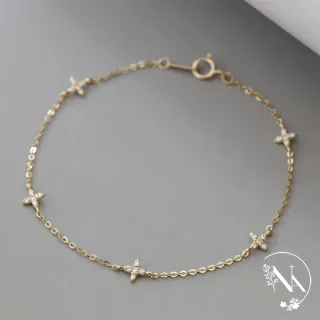 【NANA】娜娜 S925鍍14K金滿鑽星星小花鋯石手鍊 N115081301(S925 鍍14K金 滿鑽 星星 小花 鋯石 手鍊)