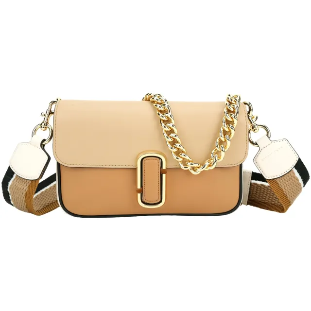 【MARC JACOBS】The J Marc 附雙背帶小牛皮鍊帶肩/斜背包-多款可選(肩背 鍊包 MJ)