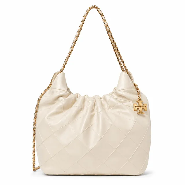 【TORY BURCH】FLEMING SOFT 納帕皮革吊墜束口包(迷你/新象牙白)