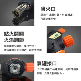 【Campingmoon 柯曼】火炬卡式瓦斯噴槍頭 i-Power(電子點火噴槍 點火器 火炬 卡式噴槍 露營 逐露天下)