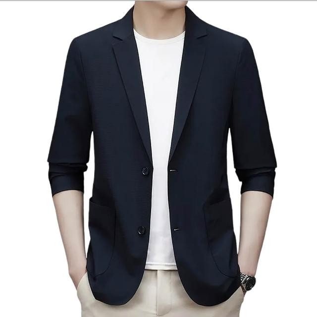 【巴黎精品】現貨限搶 男西裝外套休閒西裝修身西裝機能(商務長袖襯衫彈力免燙男外套3色v1bs15)S/