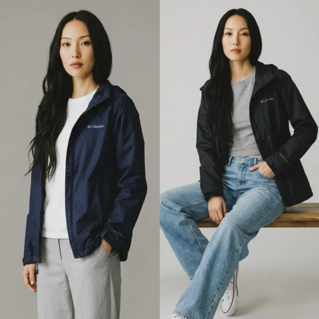 【Columbia 哥倫比亞】女款 Columbia 立體剪裁 薄外套 防水 腰身 機能外套 哥倫比亞(1347)