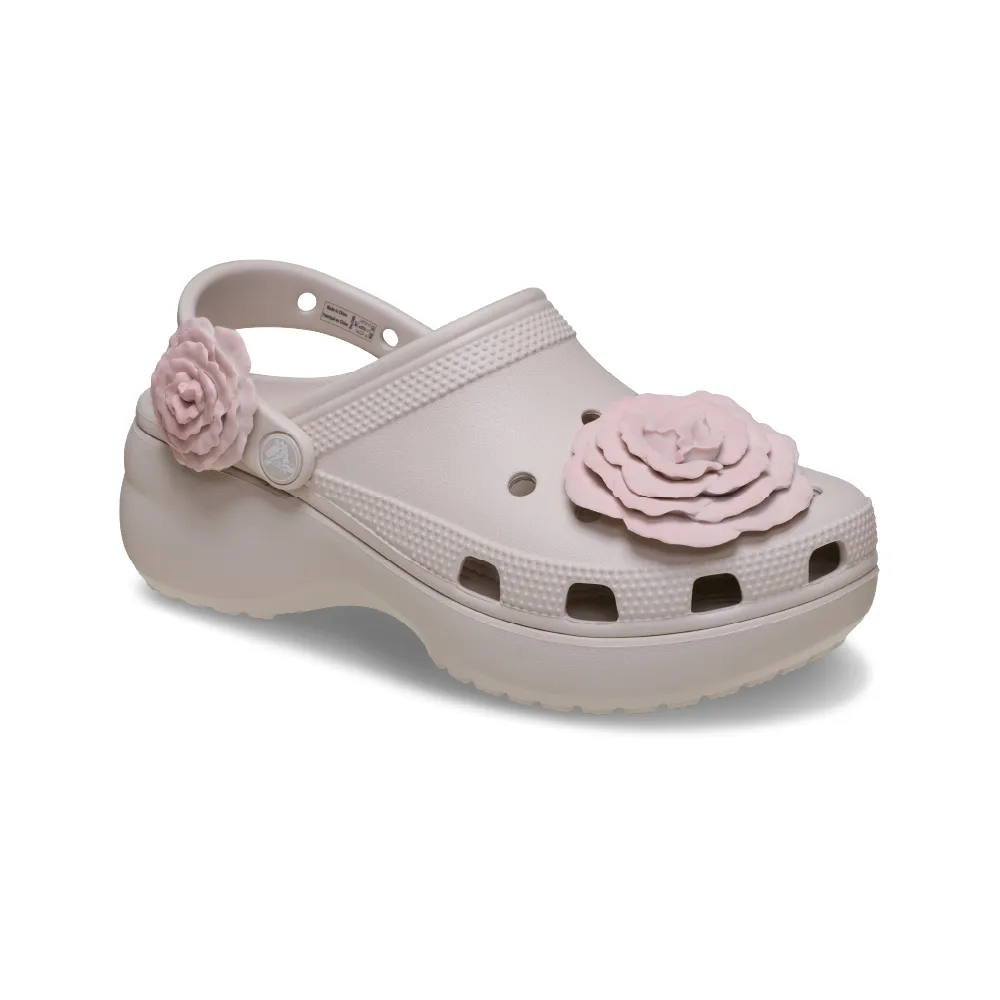 【Crocs】女鞋 經典 雲朵疊影玫瑰克駱格 洞洞鞋 可可米色(214026-2PL)
