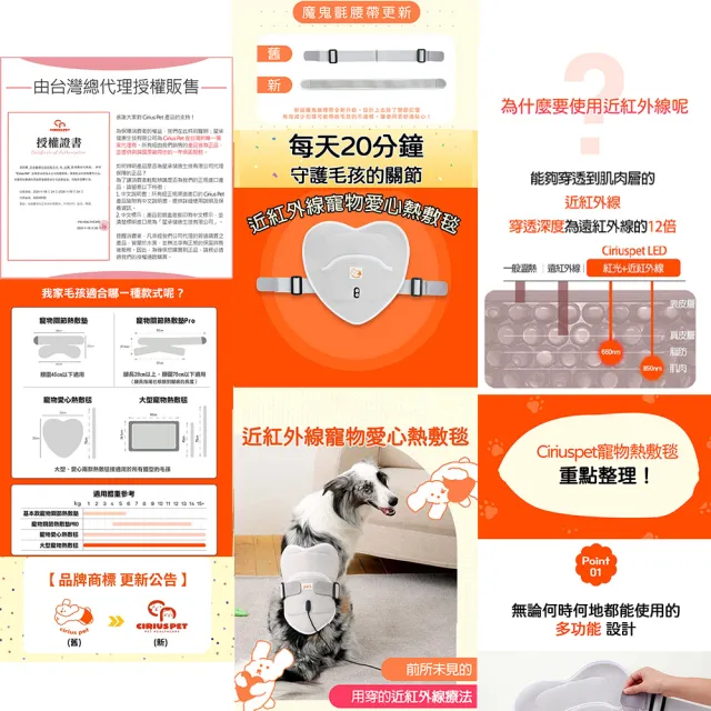 Cirius pet 近紅外線寵物愛心熱敷毯