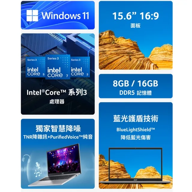 【Acer 宏碁】15.6吋Core 5輕薄文書筆電(Aspire Go/AG15-I51P-58W8/C5-320/16G/512G/W11)