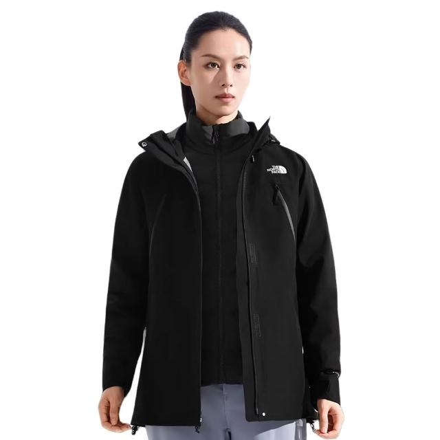 【The North Face】北面女款黑色FUTURELIGHT防水納米殼羽絨內裡三合一外套｜8EQQJK3