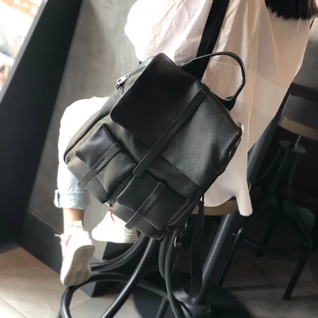 【米蘭精品】現貨+預購 真牛皮後背包真皮革雙肩包旅行包(復古文藝肩背女包包3款ma1mk16 C)
