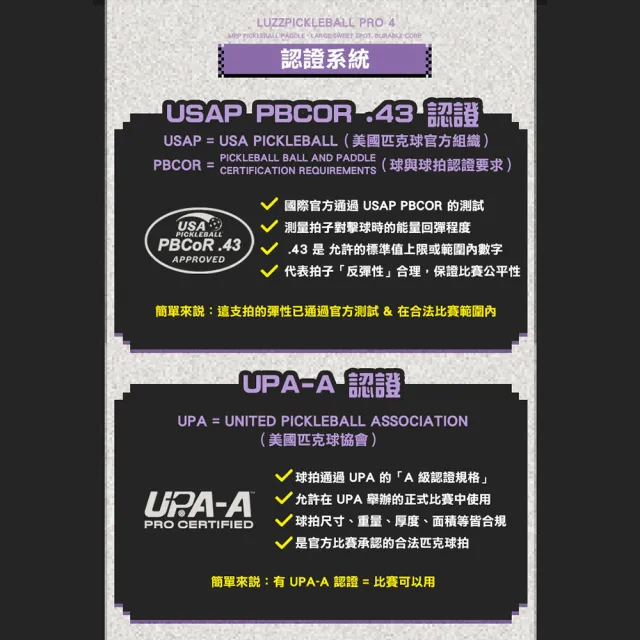 【Luzz】Cannon 加農砲PRO級雙認證匹克球拍 Paddle 碳纖維 USAPA認證 UPA-A認證 小小兵球拍 比賽球拍