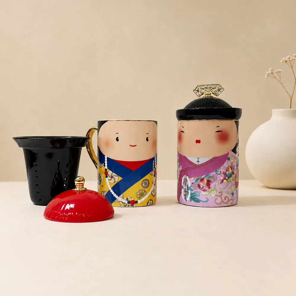 【TALES 神話言】宮廷嚴選-朕的杯杯-乾隆/妃子馬克蓋杯(文創 禮品 禮物 收藏)