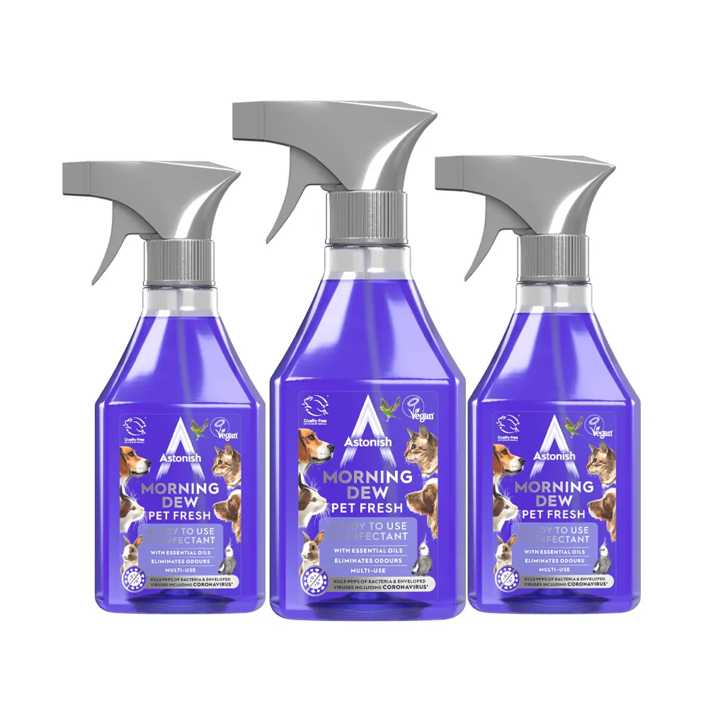 【Astonish 英國潔】抗菌4效合1天竺葵橙花精油清潔劑3入組(550mlx3)養寵適用 萌寵明星組