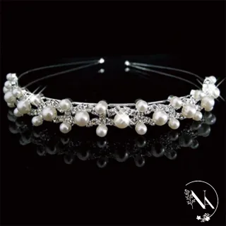 【NANA】娜娜 甜美新娘韓版時尚水鑽珍珠裝飾髮箍/頭飾(水鑽 珍珠 髮箍 頭飾)