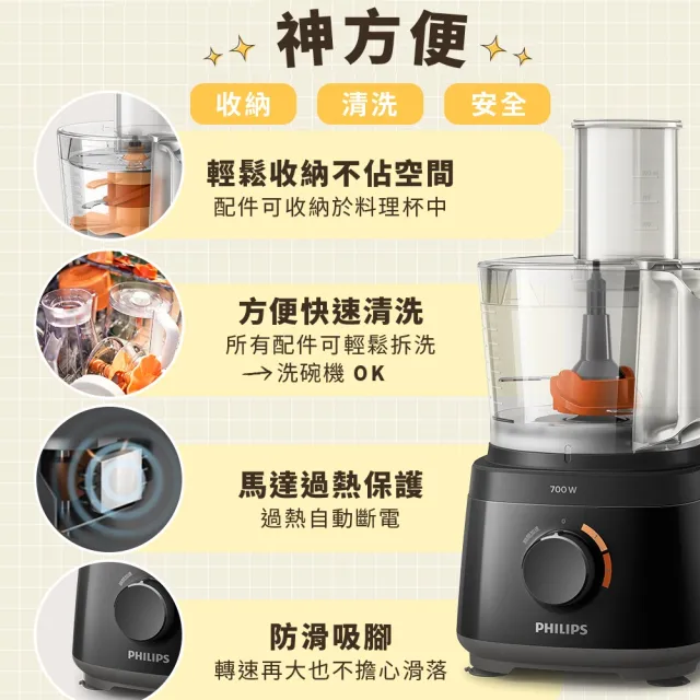 【Philips 飛利浦】抽UX20戰鬥陀螺_廚神料理機/調理機700W_HR7320/12