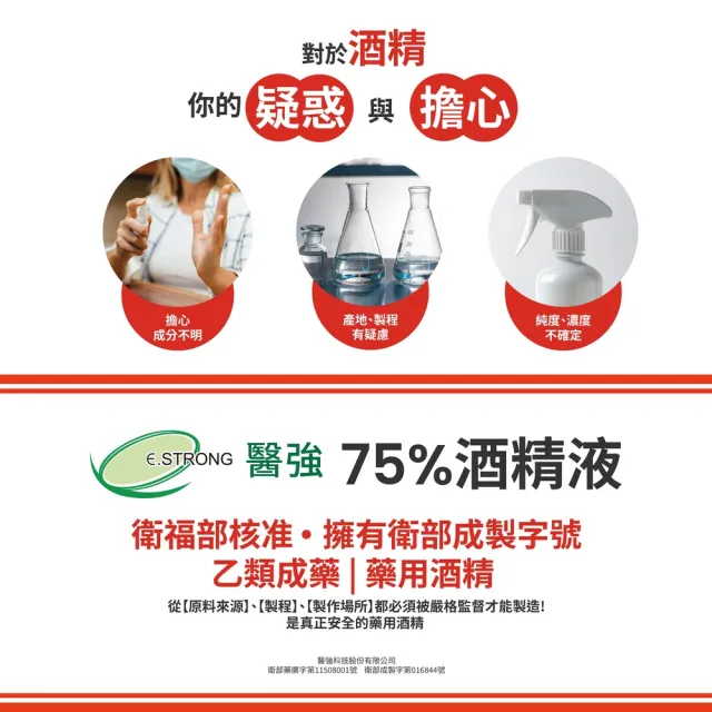 【醫強】75%酒精液 4桶組(4000ml/桶 防疫清潔)