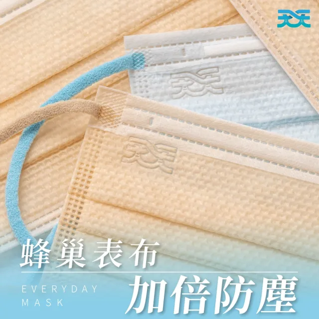 【天天】小臉適用！4盒組 成人平面醫療口罩 自然V(20入/盒)