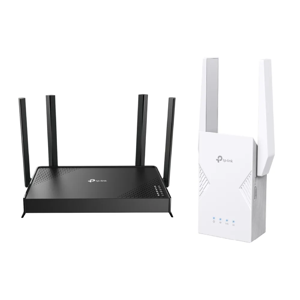 【TP-Link】高CP延伸器組★WiFi 7 雙頻 路由器/分享器+Wi-Fi 7 雙頻延伸器(Archer BE220+RE225BE)
