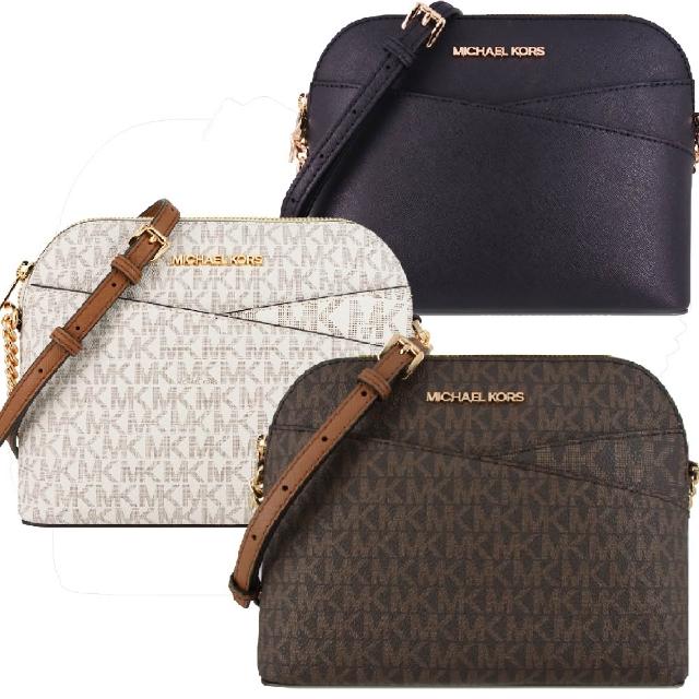 【Michael Kors】JET SET TRAVEL系列 防刮拚色皮革 金字 貝殼 斜背包 MK貝殼包(多色任選)