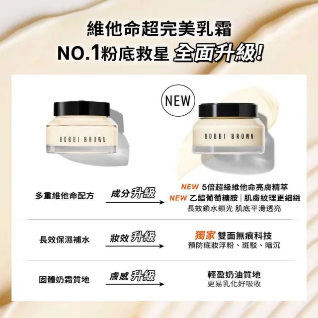 【Bobbi Brown 芭比波朗】全新升級 維他命超完美乳霜50ml(面霜/橘子霜)