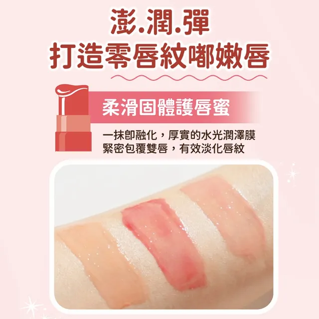 【曼秀雷敦】Lip Fondue水光豐潤護唇蜜3.2g 3入 蜜光嫩粉/裸杏/莓紅(水光潤澤膜 持久光澤 淡化唇紋 涼感)
