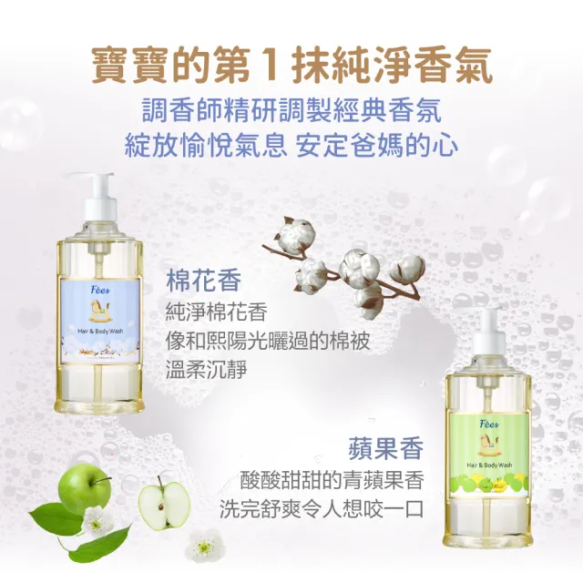 【Fees 法緻】嬰兒柔護洗髮沐浴精600ml 2入組