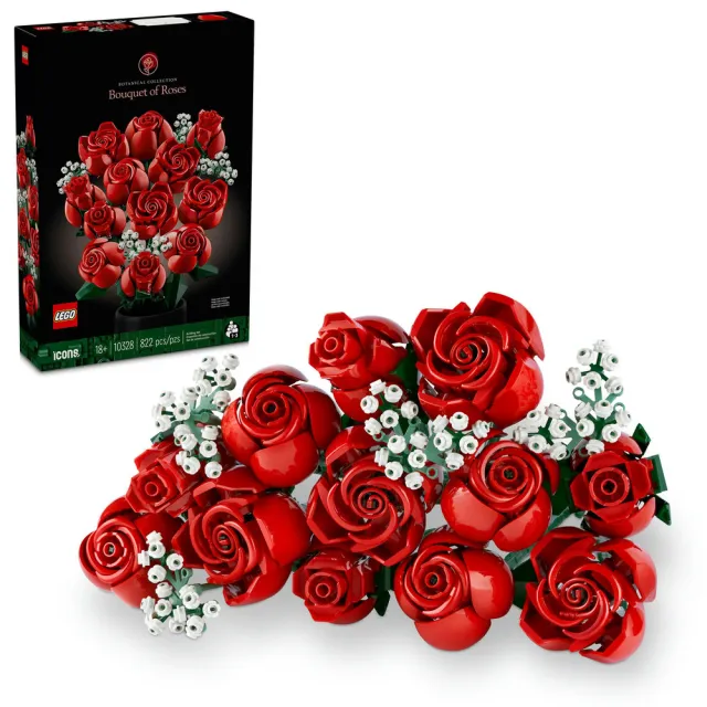 【LEGO 樂高】Botanicals 10328 玫瑰花束(情人節禮物 永生花 居家裝飾 室內植物 禮物 玩具 積木 送禮推薦)