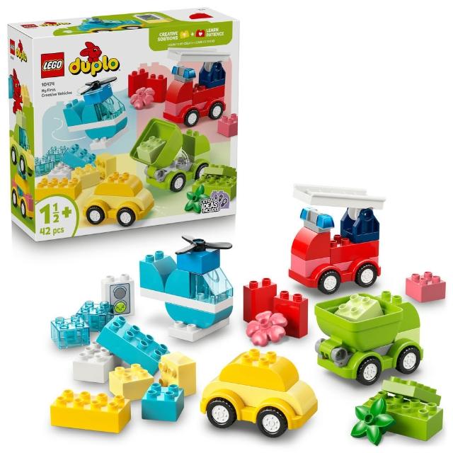 【LEGO 樂高】得寶系列 10474 創意交通工具(玩具車 汽車 兒童積木 親子遊戲 大顆粒 STEM 禮物 1歲半以上)