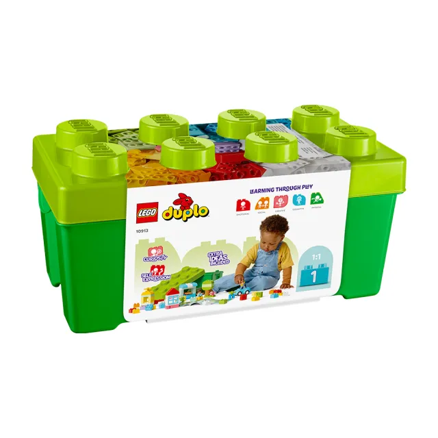【LEGO 樂高】得寶系列 10913 顆粒盒(幼兒玩具 早教益智 兒童積木 大顆粒 學齡前 便攜 儲物 禮物 1歲半)