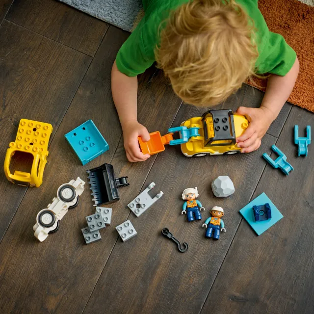 【LEGO 樂高】得寶系列 10475 3 合 1 工程車(兒童玩具 早教 積木 益智 STEM 親子遊戲 禮物 2歲以上)