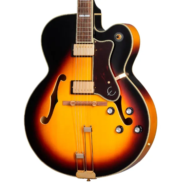 【Epiphone】電吉他 Broadway 雙雙 復古漸層色 全空心 爵士吉他 ( 商品保固有保障)