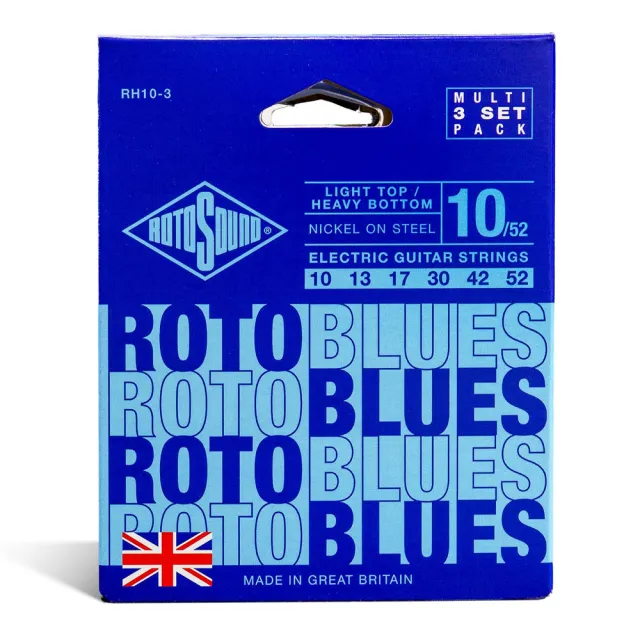 【ROTOSOUND】電吉他弦 10-52｜RH10｜鍍鎳電吉他弦｜三入組｜英國製造