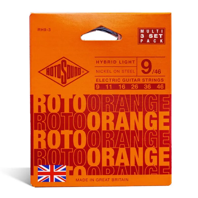 【ROTOSOUND】電吉他弦 09-46｜RH9｜鍍鎳電吉他弦｜三入組｜英國製造