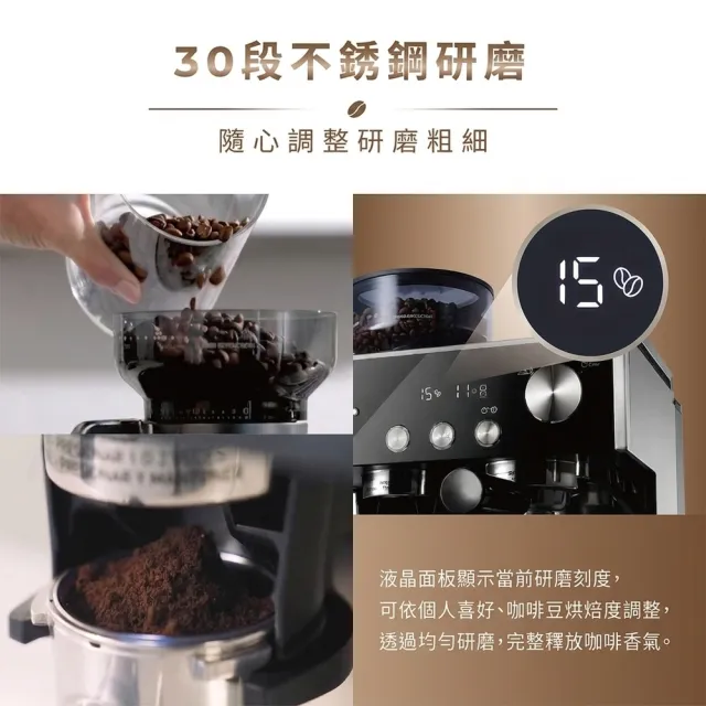 【Sunbeam】Origins 半自動義式咖啡機(內置磨豆機) 買就送Sodastream氣泡水機