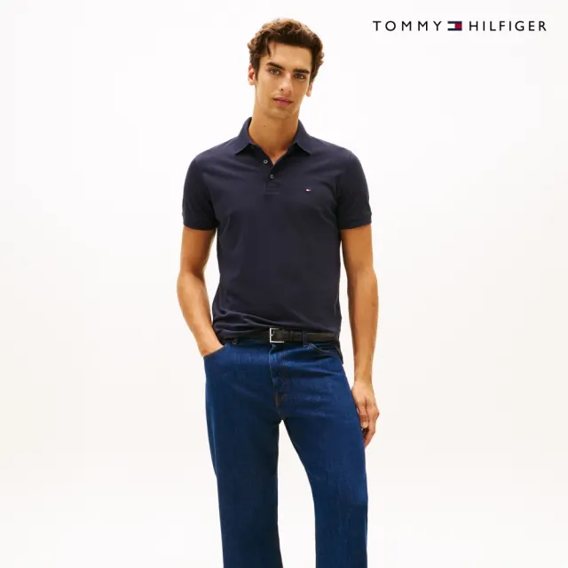 【TOMMY HILFIGER】官方旗艦館彈性修身 Polo 衫_藍色