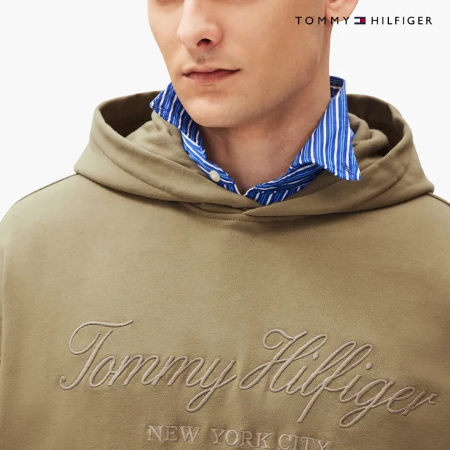 【TOMMY HILFIGER】官方旗艦館超寬鬆標誌連帽衫_棕色
