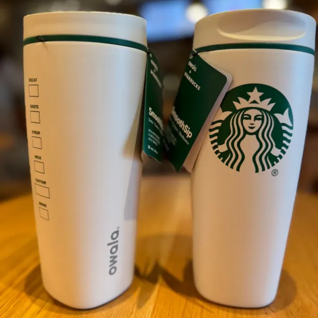 【STARBUCKS 星巴克】Owala 星巴克聯名款 SmoothSip 咖啡杯 不鏽鋼 保冰保溫杯 運動水壺 20oz 590 ml