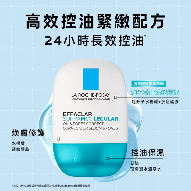 【理膚寶水】全新控油潔膚保濕雙入組★超分子水楊酸控油潔膚凝膠 200ml+超分子毛孔緊緻控油保濕乳 40ml