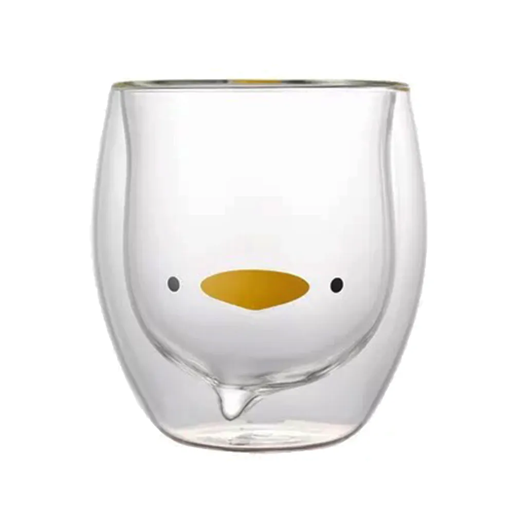 【AWANA】可愛動物雙層玻璃杯GL-240(240ml)