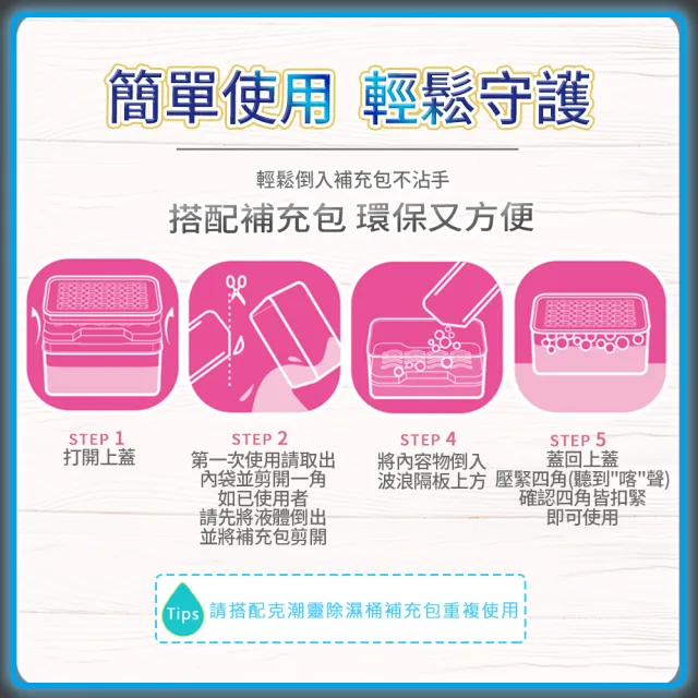 【克潮靈】環保除濕桶-玫瑰香(共2入)